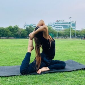 Girl Doing One-Legged King Pigeon Yoga